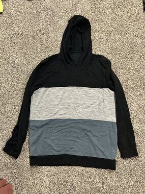 Icebreaker Merino Wool Tri-color Hoodie Sz: L